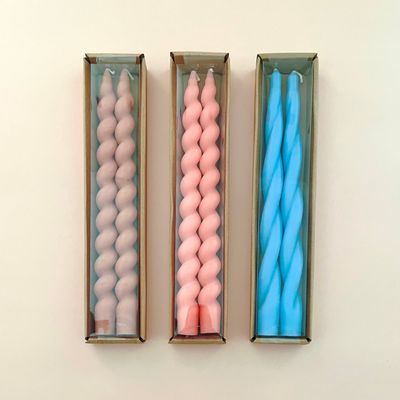 S/2 10" Twist Taper Candle