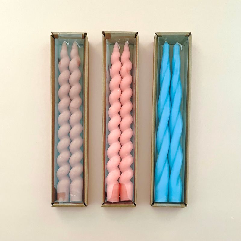 S/2 10&quot; Twist Taper Candle