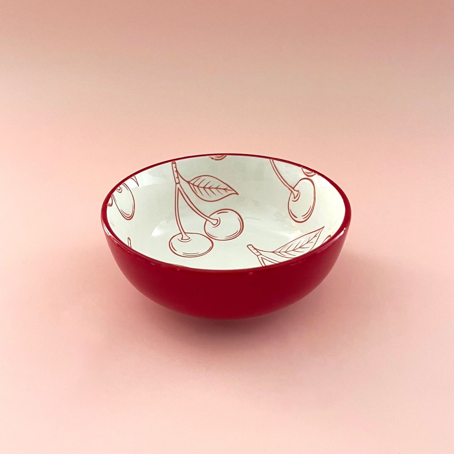 4&quot; Rd Stoneware Bowl w/ Cherry Pattern