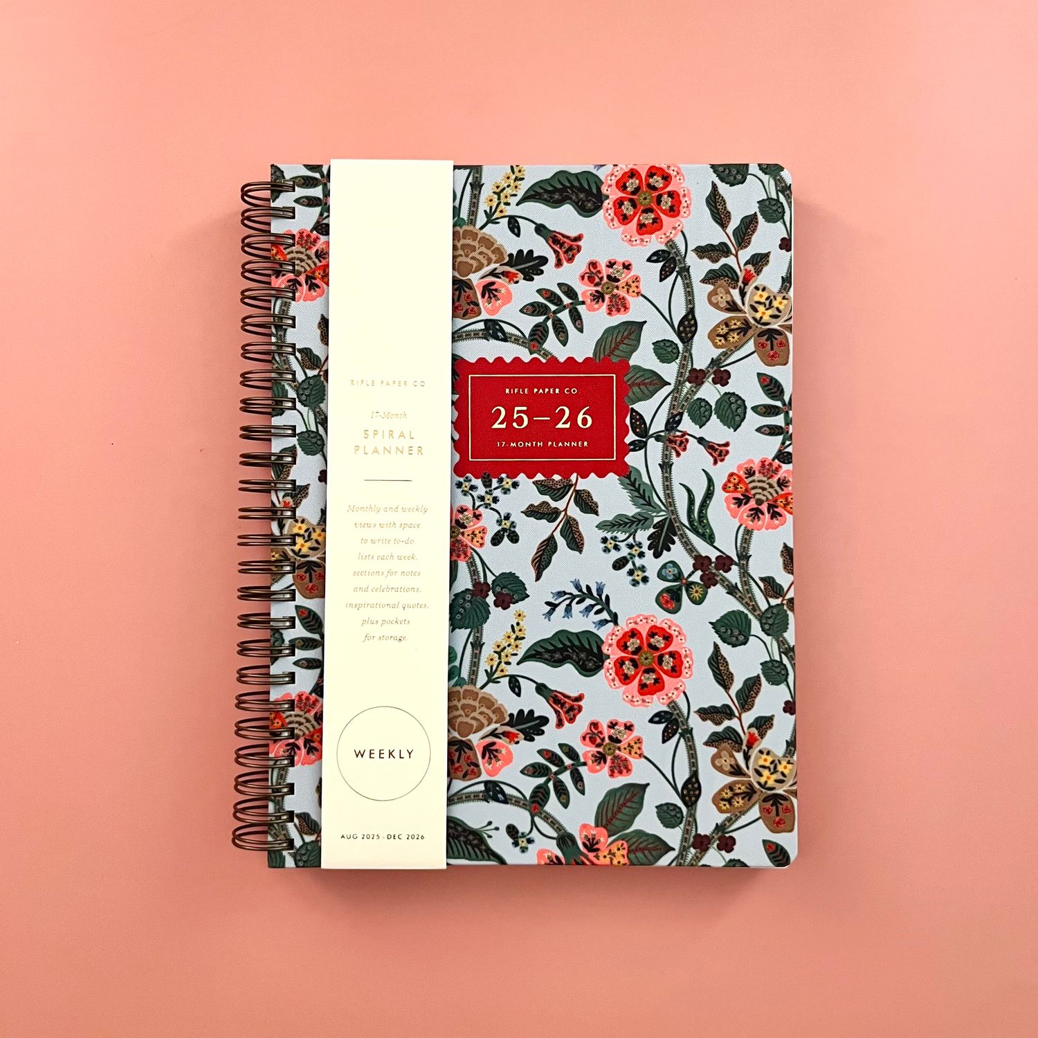Rifle Paper 2026 17-Month Softcover Spiral Planner Gracie