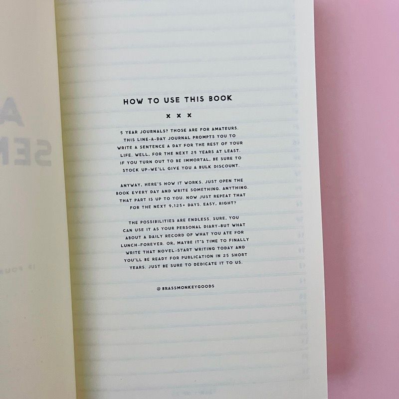 A Life Sentence Journal