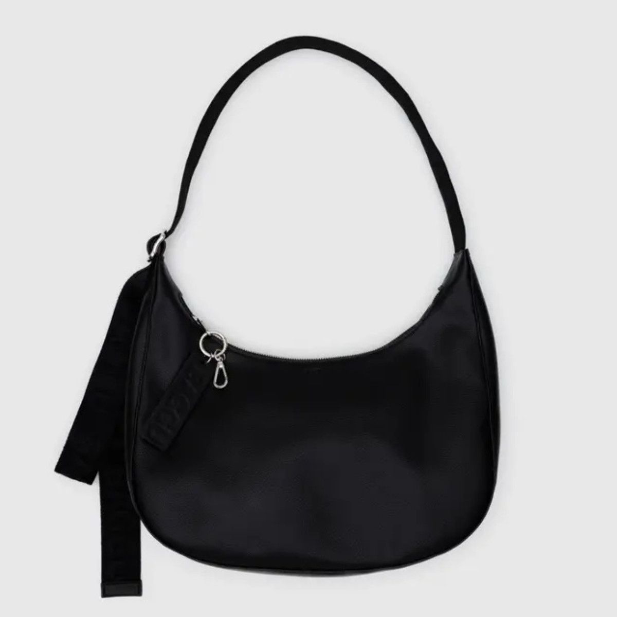 FW25 Baggu Medium Recycled Leather Crescent Bag - Black