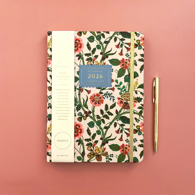 Rifle Paper 2026 Gracie 12-Month Hardcover Planner with Pen