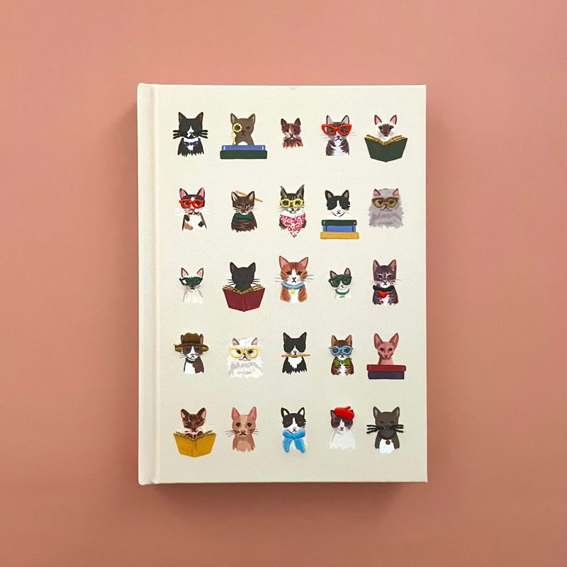 Rifle Paper Studious Cats Embroidered Journal