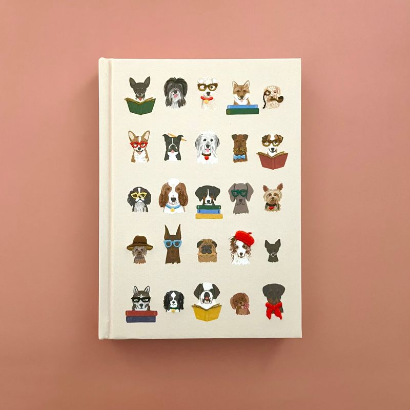 Rifle Paper Studious Dogs Embroidered Journal