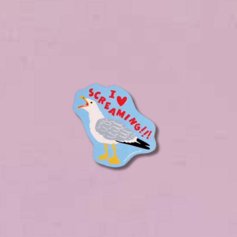I Heart Screaming Seagull Sticker