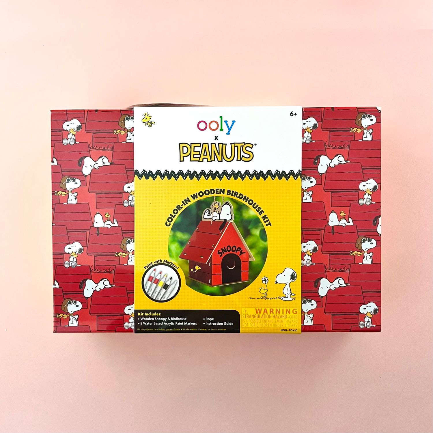 OOLY X Peanuts: Color-in&#39; Wooden Birdhouse Kit