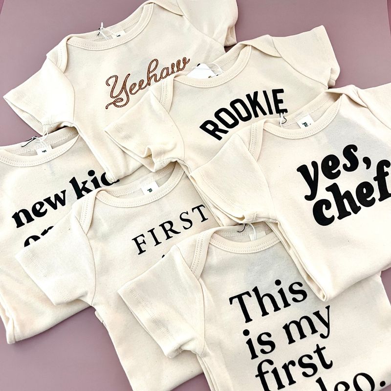 6-12 Months Cream Onesie