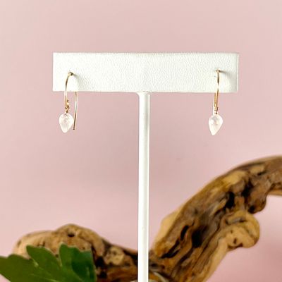 Handmade Earrings with 14 k gf rainbow moonstone