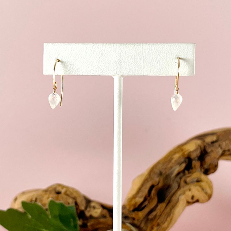 Handmade Earrings with 14 k gf rainbow moonstone