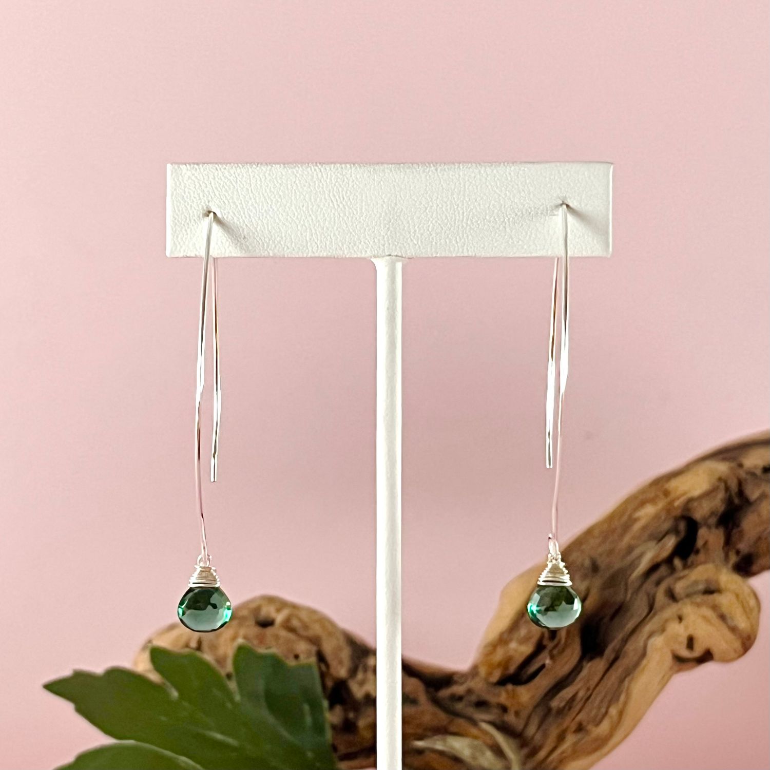 Handmade Earrings with indicolite quartz