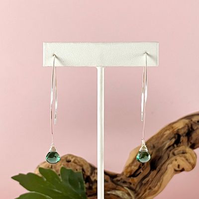 Handmade Earrings with indicolite quartz