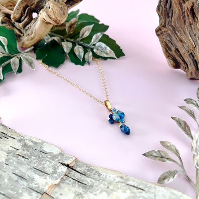 Handmade Necklace with kyanite dangle 14 k gf