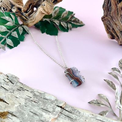 Handmade Necklace with prong set amethyst