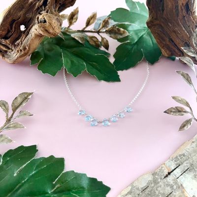 Handmade Necklace with sky blue topaz blue topaz