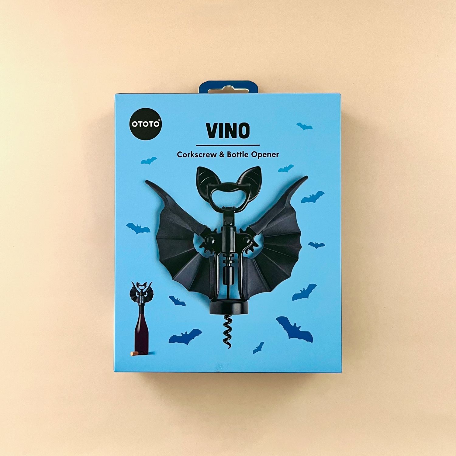 Bat Wine and Bottle Opener with Wings