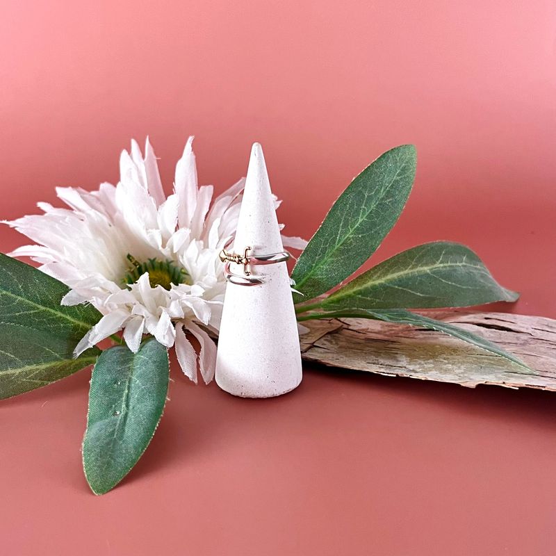 Silver Sword Bypass Ring, adj