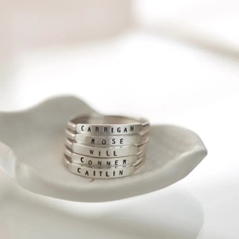 Custom Stamped Narrow Ring