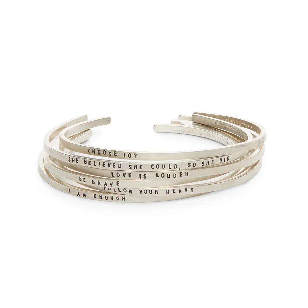 Custom Stamped Narrow Cuff Bracelet