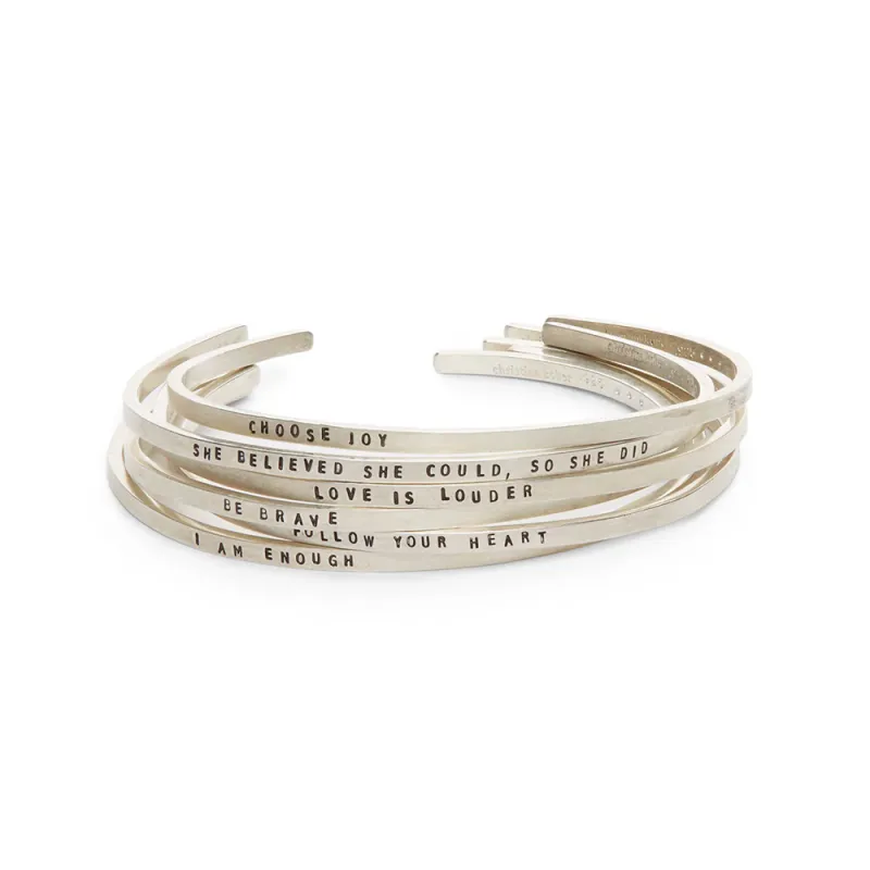 Custom Stamped Narrow Cuff Bracelet