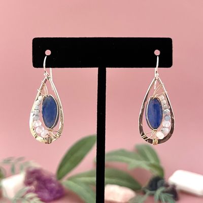 Handmade Washed Denim Drop Earrings by Art by Any Means