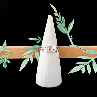 Custom Stamped Cherished Ring, Sterling Silver
