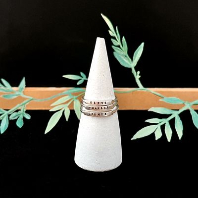 Custom Stamped Narrow Ring, sterling silver