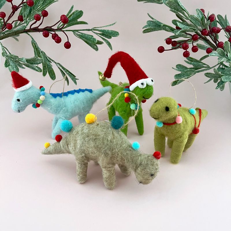 Wool Felt Dinosaur Ornament, 5&quot;