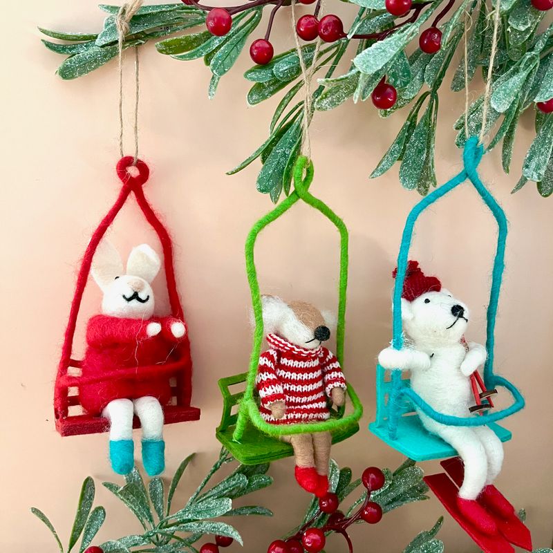Wool Felt Animal in Chair Lift