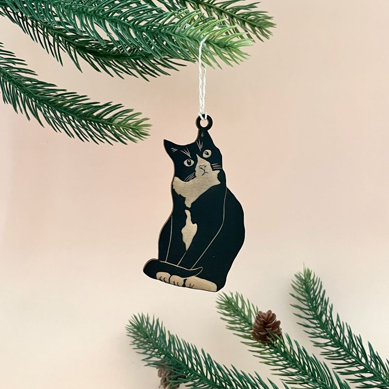 Black Tuxedo Cat Ornament