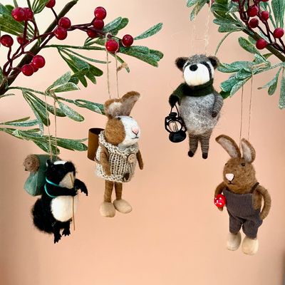 Handmade Wool Felt Forest Animal Ornament