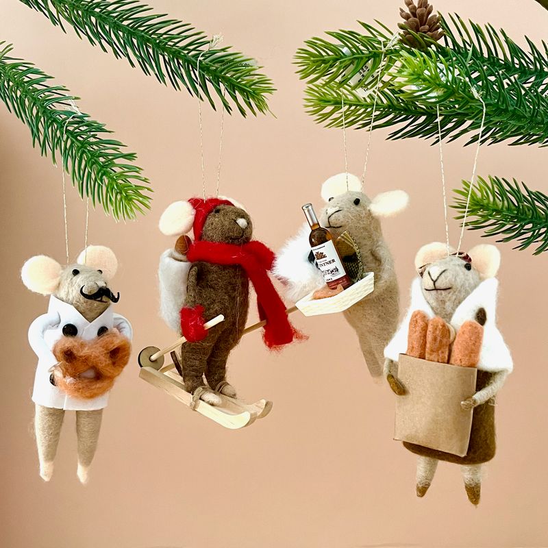 Wool Felt Mouse Gourmand Ornament
