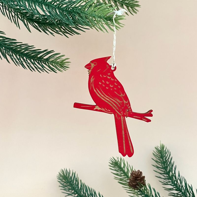 Large Wooden Cardinal Ornament