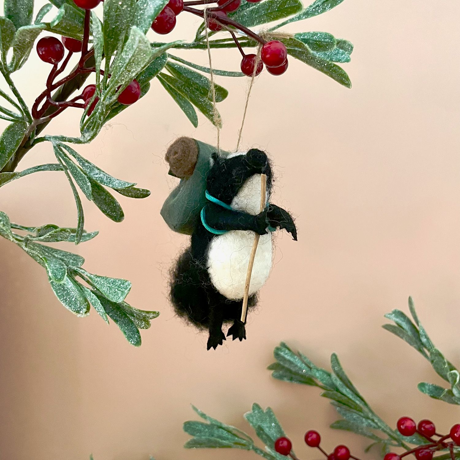 Handmade Wool Felt Forest Animal Ornament, Style: Badger