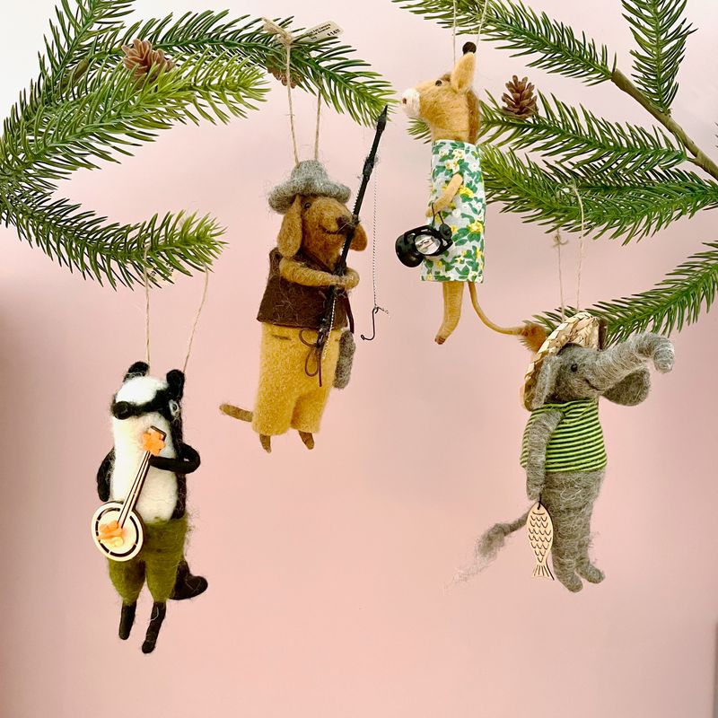 Wool Felt Camping Animal Ornament