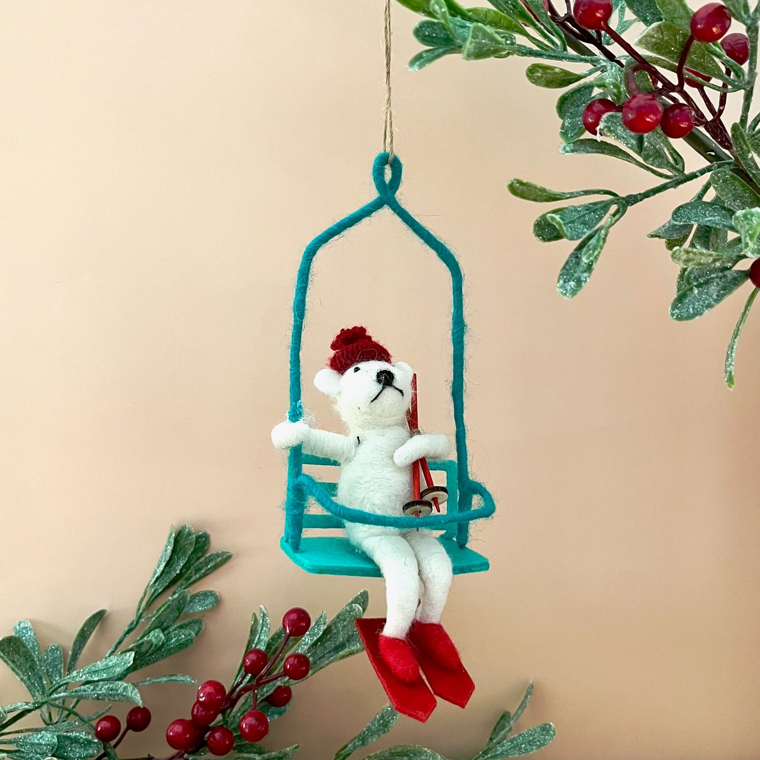 Wool Felt Animal in Chair Lift, Style: Bear