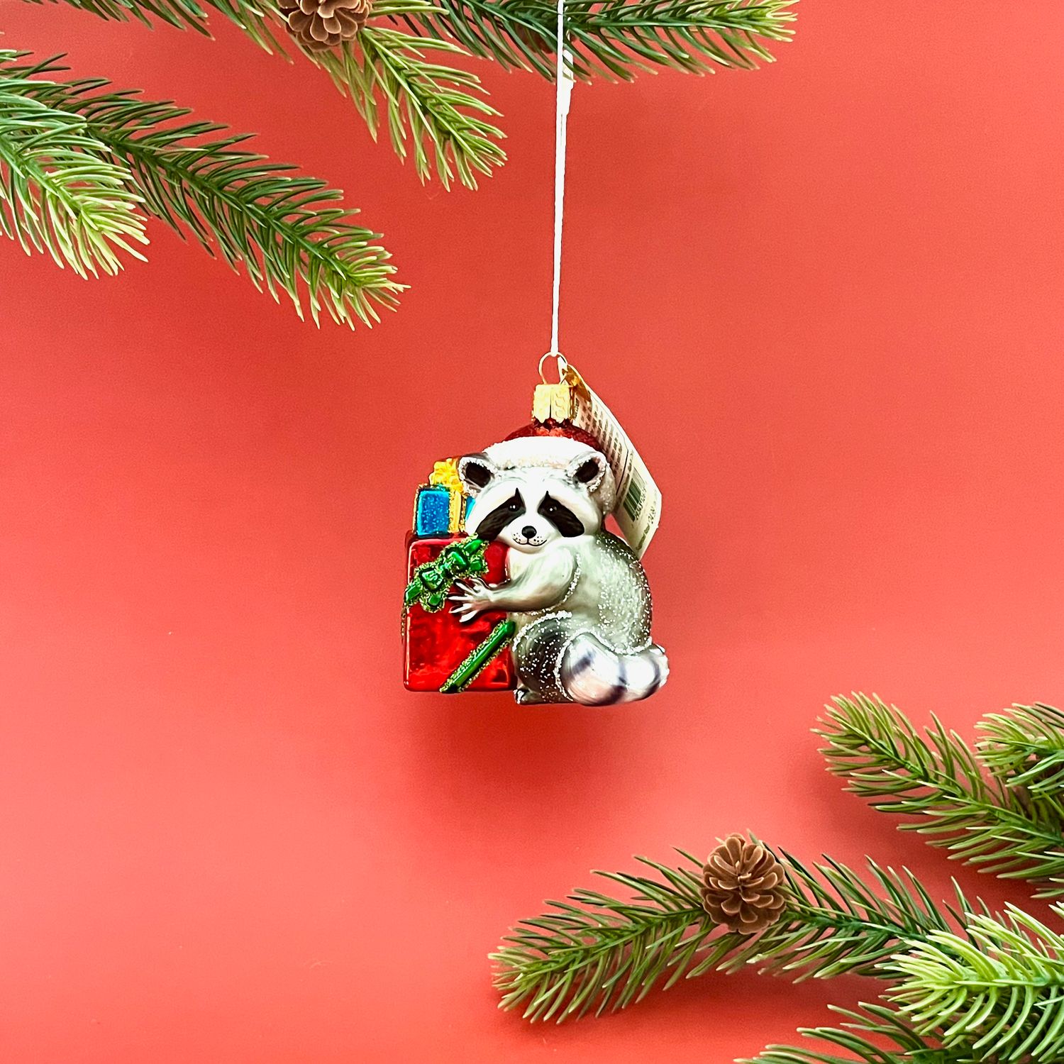 Christmas Bandit Raccoon Ornament
