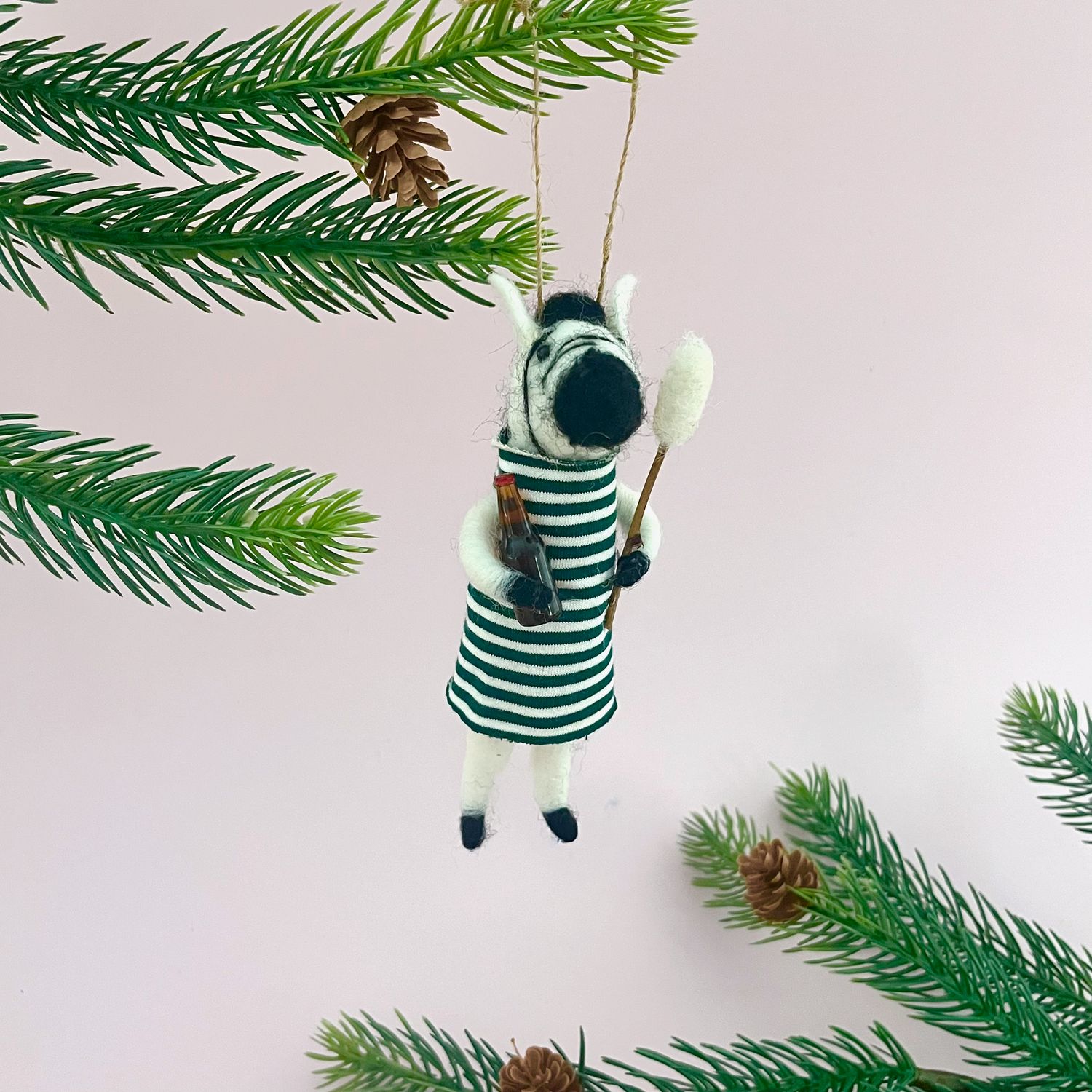 Wool Felt Camping Animal Ornament, Style: Zebra