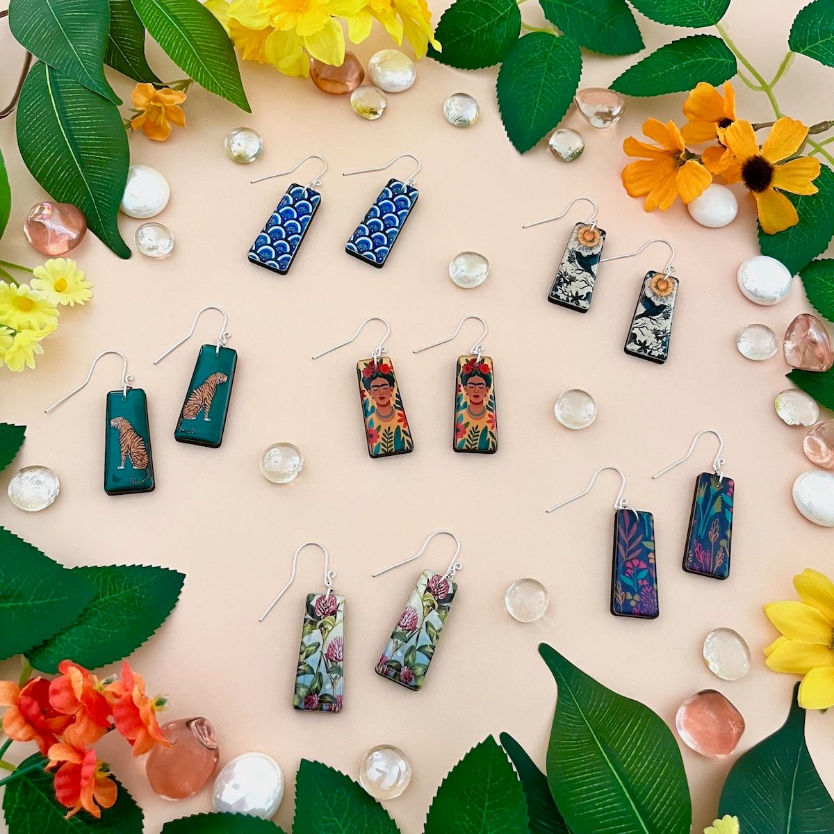 FW25 Tapered Rec. Paper &amp; Wood Earrings