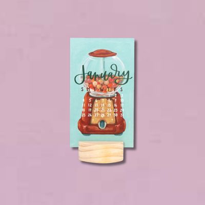 Forever Young 2026 Mini Desk Calendar with Wooden Block