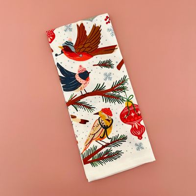 Season&#39;s Tweetings Christmas Dishtowel