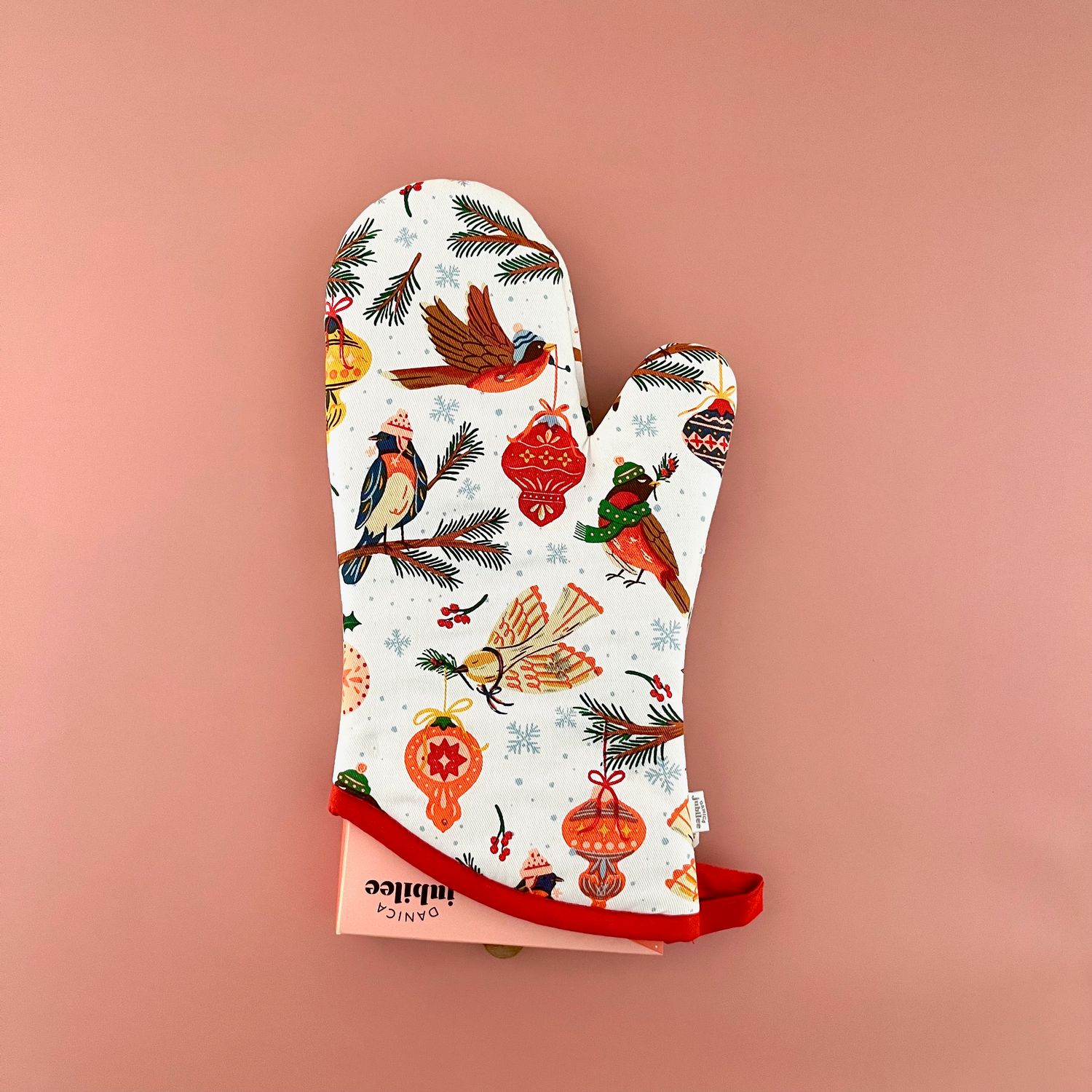 Season&#39;s Tweetings Chritmas Oven Mitts Set of 2