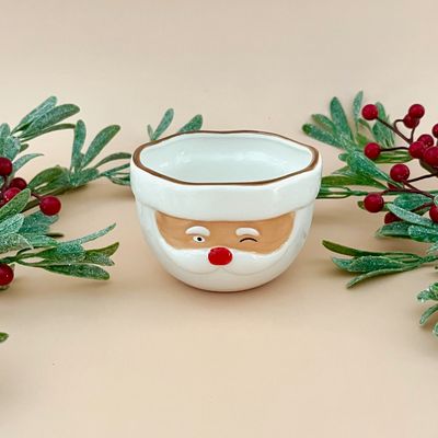 Stoneware Santa Head Shaped Mixing Bowl