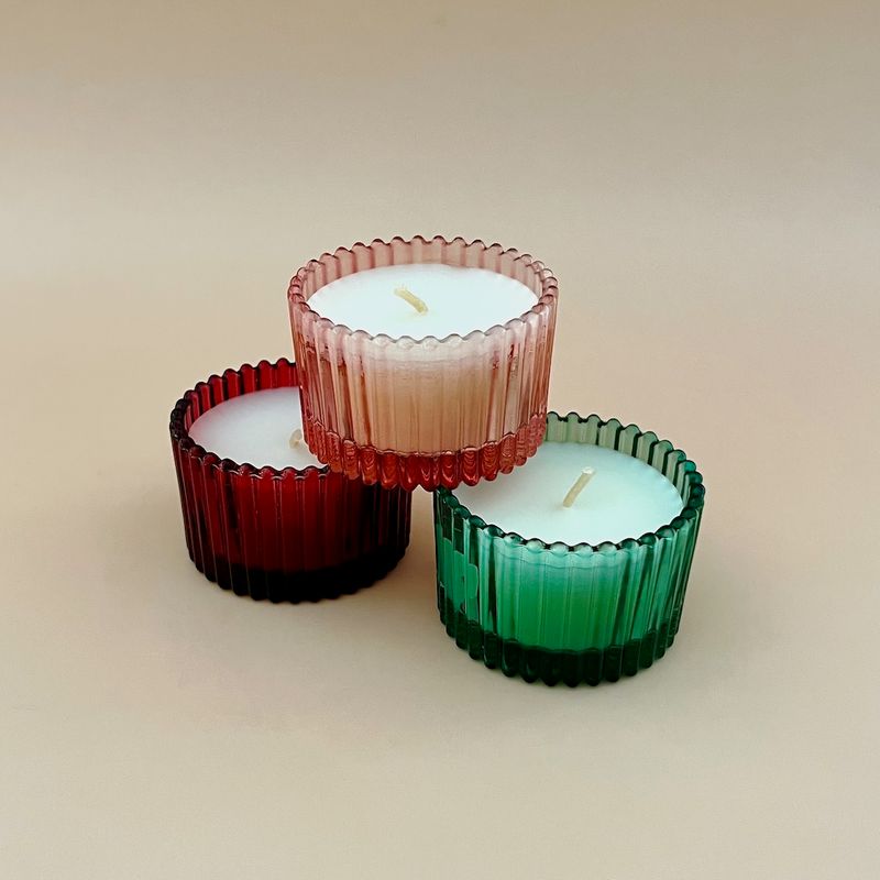 Holiday 2oz Ribbed Mercury Glass Boxed Gift Set of 3