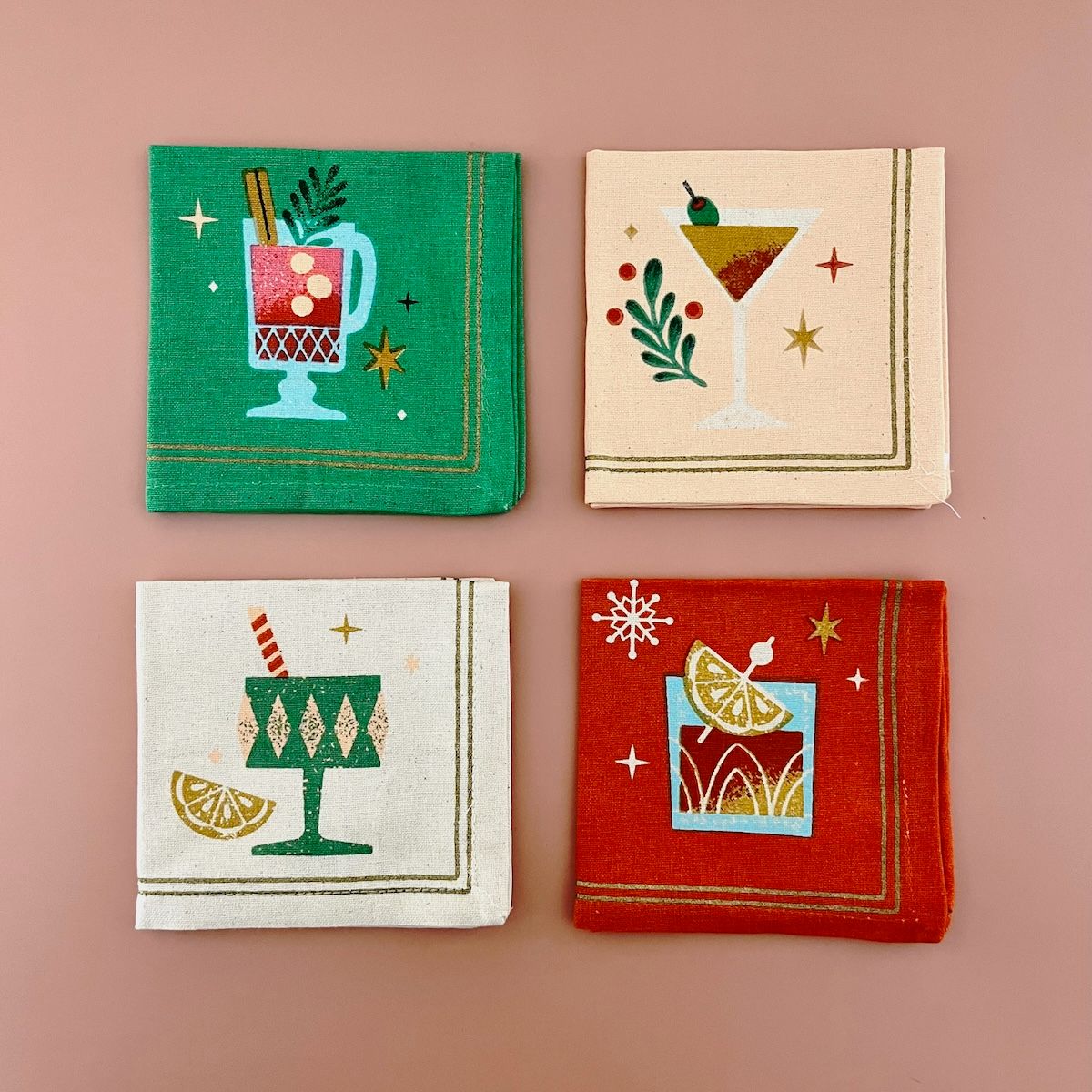 Spirits Bright Cocktail Napkins S/4