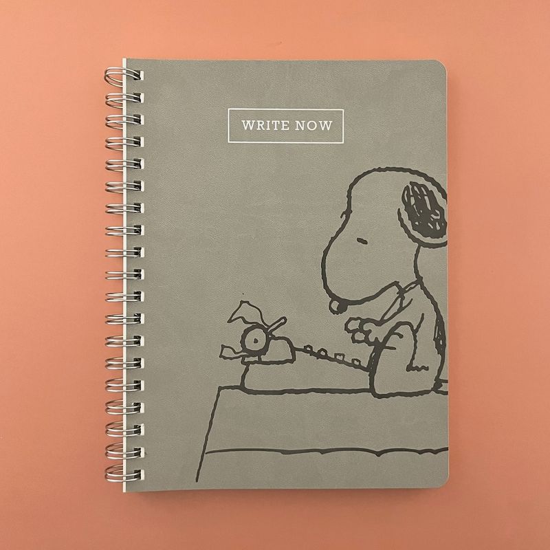 Peanuts Snoopy Type 8 x 10 Spiral Vegan Leather Journal