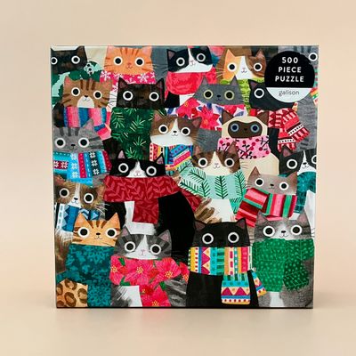 Holiday 500 Piece Puzzles Wintery Cats