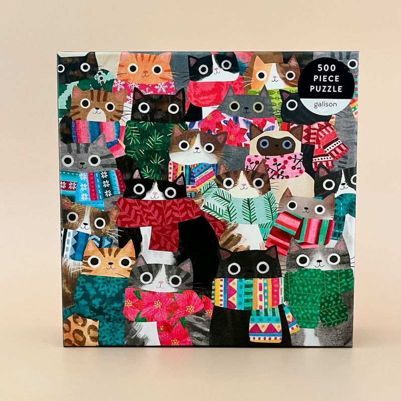 Holiday 500 Piece Puzzles Wintery Cats