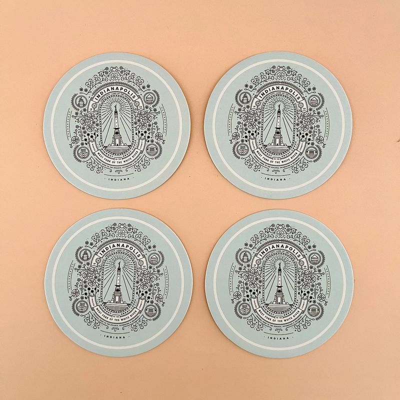Set of 4 Indianapolis Coasters by Timberjack Goods