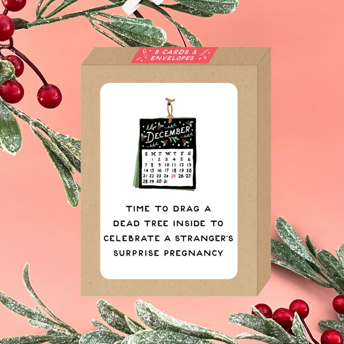 Surprise Pregnancy Holiday Cards 8 Boxed